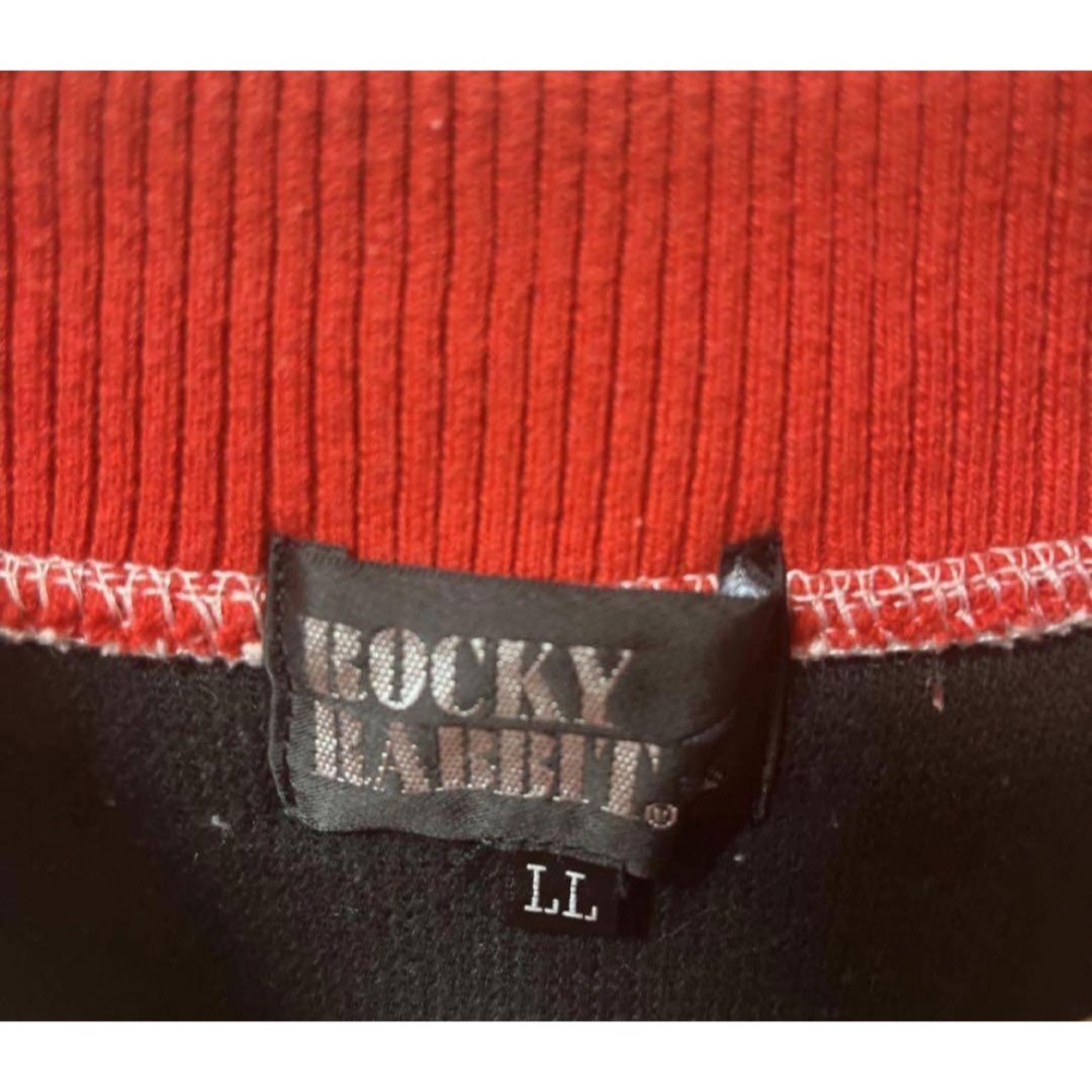 ロッキーラビット ハーフジップスウェット トレーナー 刺繍ロゴ ダサかわ XL メンズのトップス(スウェット)の商品写真