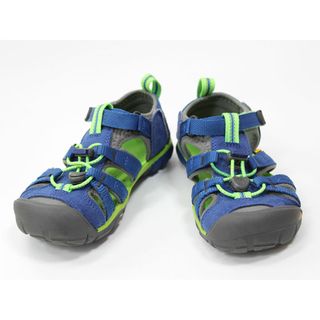 キーン(KEEN)の【夏物 新入荷!】▲キーン/KEEN▲18.5cm スポーツサンダル/アウトドアシューズ/靴 青×黄緑 シーキャンプ アウトドア キャンプ 川遊び 水遊び プール 海水浴【中古】子供 キッズ kids 男の子 夏 shoes seasonal 124042(サンダル)