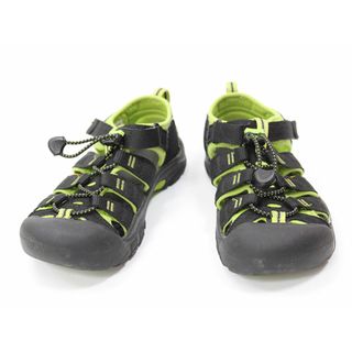 キーン(KEEN)の【夏物 新入荷!】▲キーン/KEEN▲22cm スポーツサンダル/アウトドアシューズ/靴 黒×黄緑 ニューポートH2 アウトドア キャンプ 川遊び 水遊び プール 海水浴【中古】子供 キッズ kids ジュニア 男の子 女の子 夏 shoes seasonal 124042(サンダル)