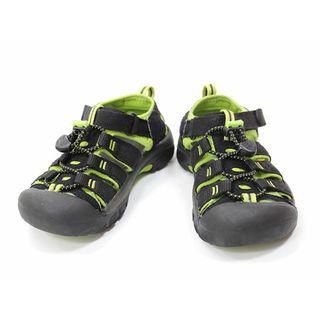 キーン(KEEN)の【夏物 新入荷!】▲キーン/KEEN▲20cm スポーツサンダル/アウトドアシューズ/靴 黒×黄緑 ニューポートH2 アウトドア キャンプ 川遊び 水遊び プール 海水浴【中古】子供 キッズ kids 男の子 女の子 夏 shoes seasonal 124042(サンダル)