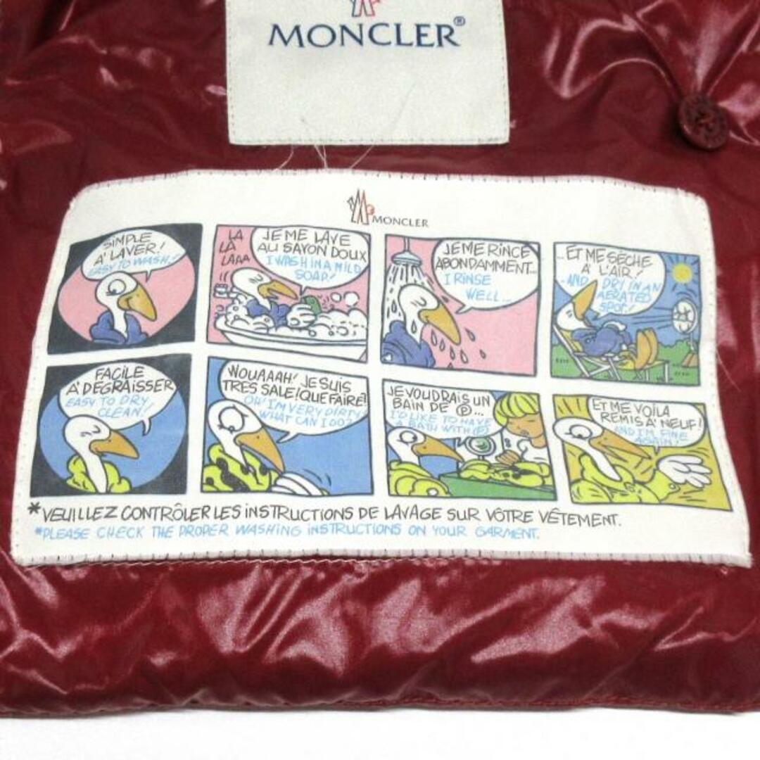 MONCLER(モンクレール)のMONCLER(モンクレール) ダウンジャケット サイズ0 XS レディース PLANE(プレーン) レッド 長袖/冬 レディースのジャケット/アウター(ダウンジャケット)の商品写真