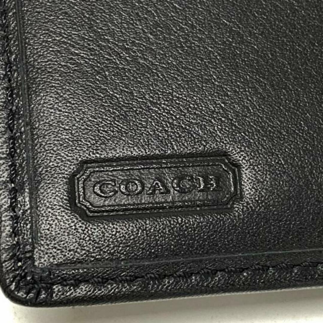 COACH(コーチ)のCOACH(コーチ) 3つ折り財布美品  ミニシグネチャー柄 黒 ジャガード×レザー レディースのファッション小物(財布)の商品写真