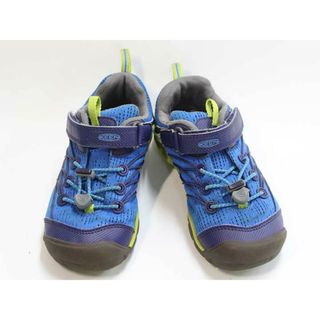 KEEN - 【新入荷!】▼キーン/KEEN▼19.5cm スニーカー/スポーツシューズ/運動靴 青×紺×黄緑 アウトドア キャンプ 野外活動【中古】 子供 キッズ kids 男の子 shoes  224042