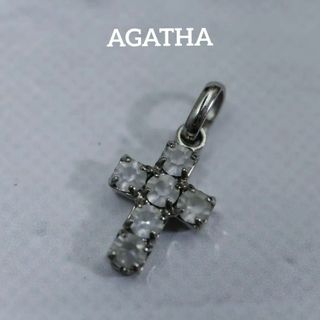 アガタ(AGATHA)の【匿名配送】 AGATHA アガタ チャーム シルバー 十字架 白(チャーム)