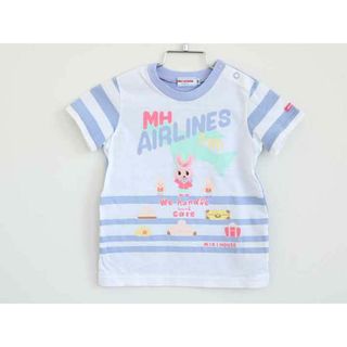 ミキハウス(mikihouse)の【夏物 新入荷!】†ミキハウス/mikihouse†90cm 半袖Tシャツ/半袖カットソー 青×白【中古】子供服 キッズ kids ベビー服 baby 女の子 夏 tops 914042(Ｔシャツ)