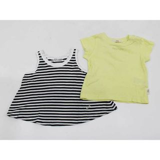 【夏物 新入荷!】▼フィス/FITH▼70cm＆80cm 半袖Tシャツ/半袖カットソー/タンクトップ2点set  黄＆黒×白 【中古】【ネット限定】 子供 キッズ kids ベビー服 baby  女の子 夏 tops 814042(Ｔシャツ)