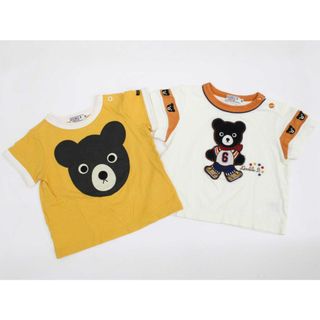 ミキハウス(mikihouse)の【夏物 新入荷!】◇ミキハウスダブルB/MIKIHOUSE DOUBLE.B◇80cm 半袖Tシャツ/半袖カットソー2点set 黄＆オフホワイト Bくん【中古】【ネット限定】子供服 キッズ kids ベビー服 baby 男の子 夏 tops 714042(Ｔシャツ)