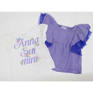 アナスイ(ANNA SUI)の【夏物 新入荷!】◇アナスイミニ/ANNA SUI mini◇90cm 半袖ブラウス/シャツ＆半袖Tシャツ/半袖カットソー2点set 青×オレンジ＆白【中古】【ネット限定】子供服 キッズ kids ベビー服 baby 女の子 夏 tops 714042(Ｔシャツ)