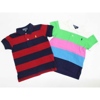 ラルフローレン(Ralph Lauren)の【夏物 新入荷!】◇ラルフローレン/Ralph Lauren◇90cm 半袖ポロシャツ2点set 赤×紺＆マルチカラー【中古】【ネット限定】子供服 キッズ kids ベビー服 baby 男の子 夏 tops 714042(シャツ/カットソー)