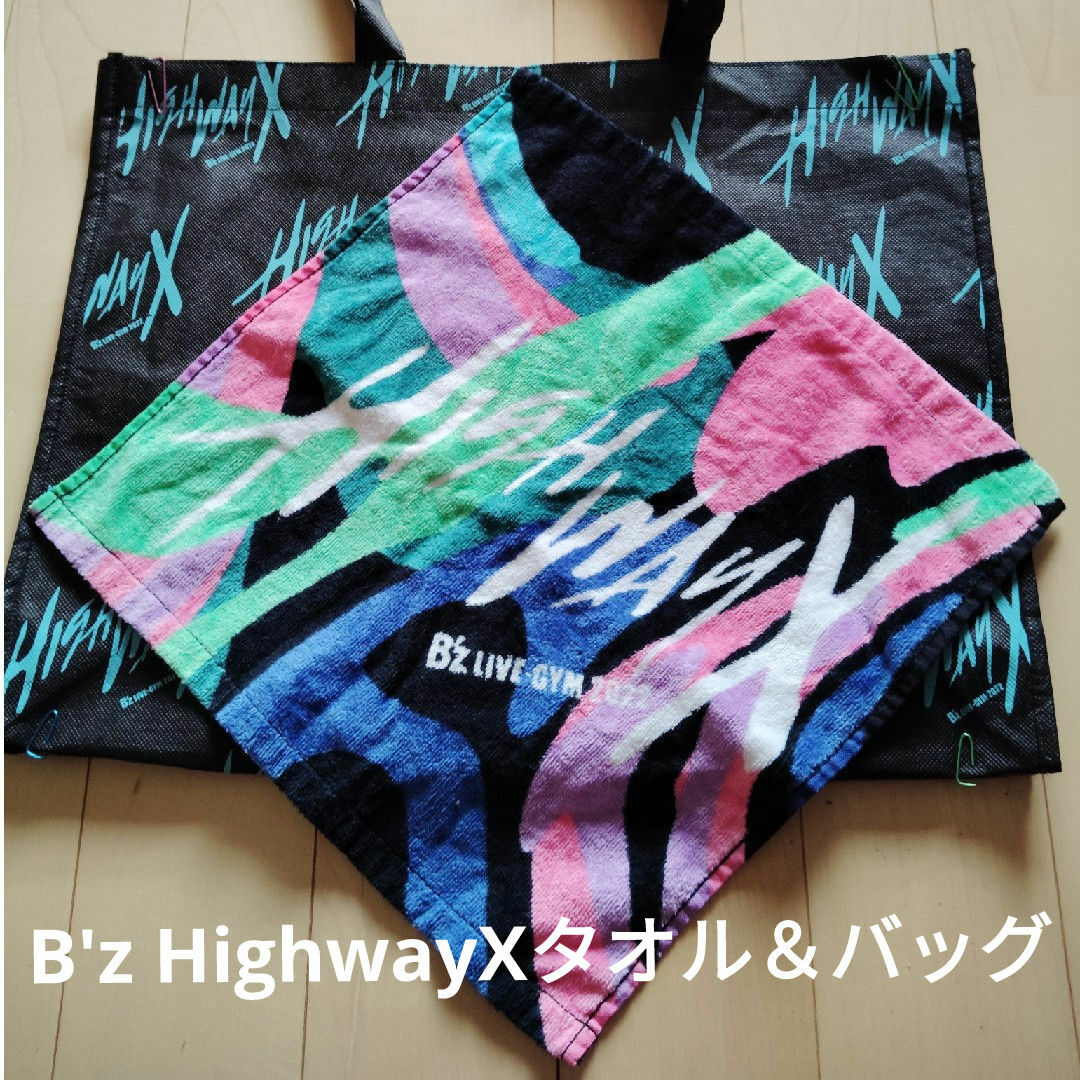 B'zLIVE-GYMHighwayXハンドタオル＆ショッピングバッグ エンタメ/ホビーのタレントグッズ(ミュージシャン)の商品写真