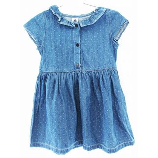 プチバトー(PETIT BATEAU)の【夏物 新入荷!】[プチバトー/PETIT BATEAU]81cm 半袖ワンピース 紺【中古】子供服 キッズ kids ベビー服 baby 女の子 夏 onepi 324042(ワンピース)