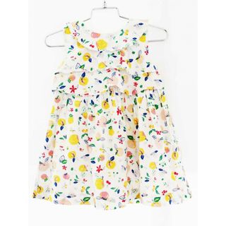 プチバトー(PETIT BATEAU)の【夏物 新入荷!】[プチバトー/PETIT BATEAU]86cm 半袖ワンピース 白×黄色系【中古】子供服 キッズ kids ベビー服 baby 女の子 夏 onepi 324042(ワンピース)