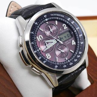 カシオ(CASIO)の◆美品 稼働 CASIO OCEANUS 腕時計 電波ソーラー クロノグラフ c(腕時計(アナログ))