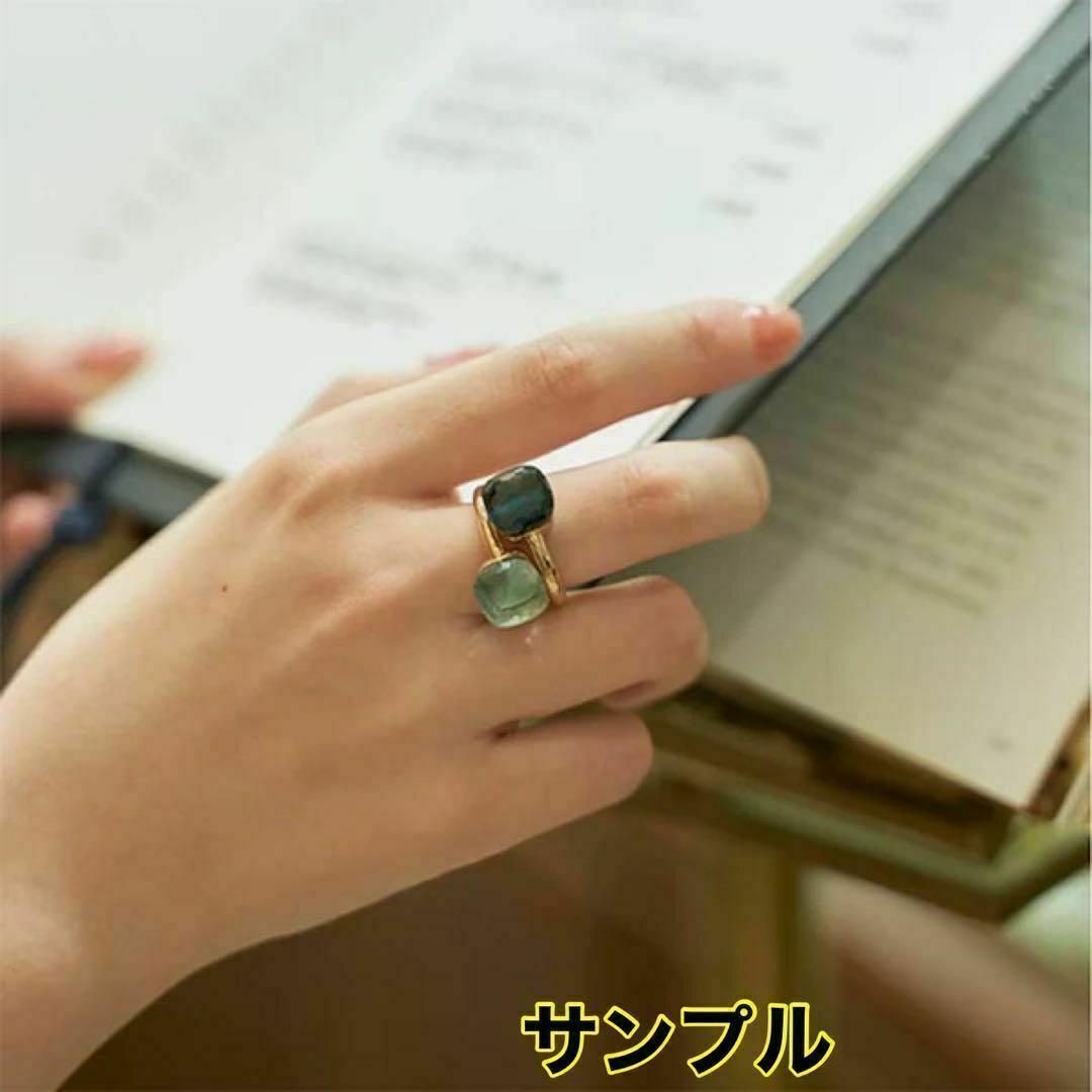 007黄色キャンディーリング　指輪　ストーン ポメラート風ヌードリング レディースのアクセサリー(リング(指輪))の商品写真