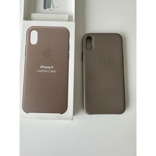 アップル(Apple)のiPhone Xレザーケース/トープ/ベージュ/純正品(iPhoneケース)