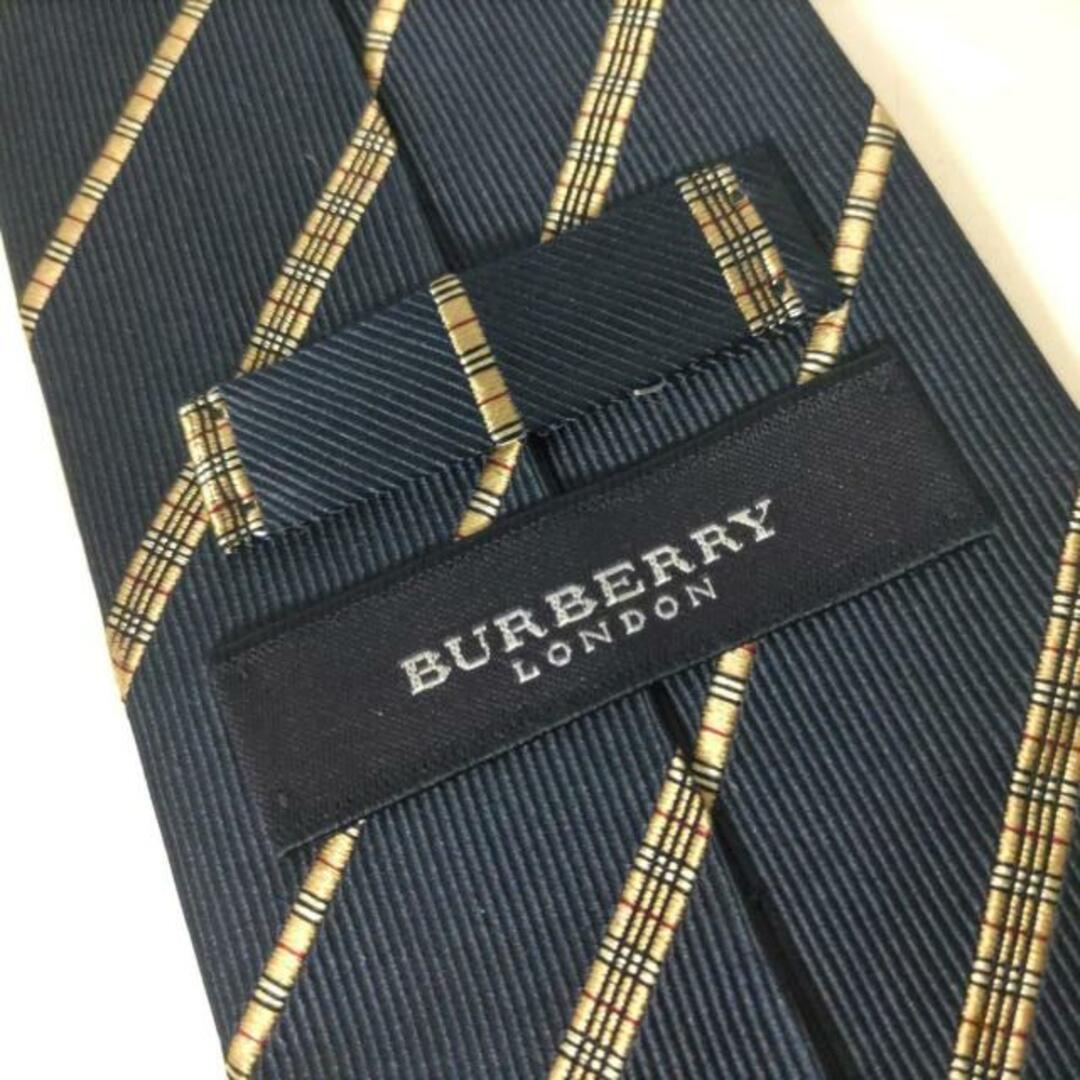 Burberry LONDON(バーバリーロンドン) ネクタイ メンズ - ダークネイビー×ブラウン×マルチ レジメンタル メンズのファッション小物(ネクタイ)の商品写真