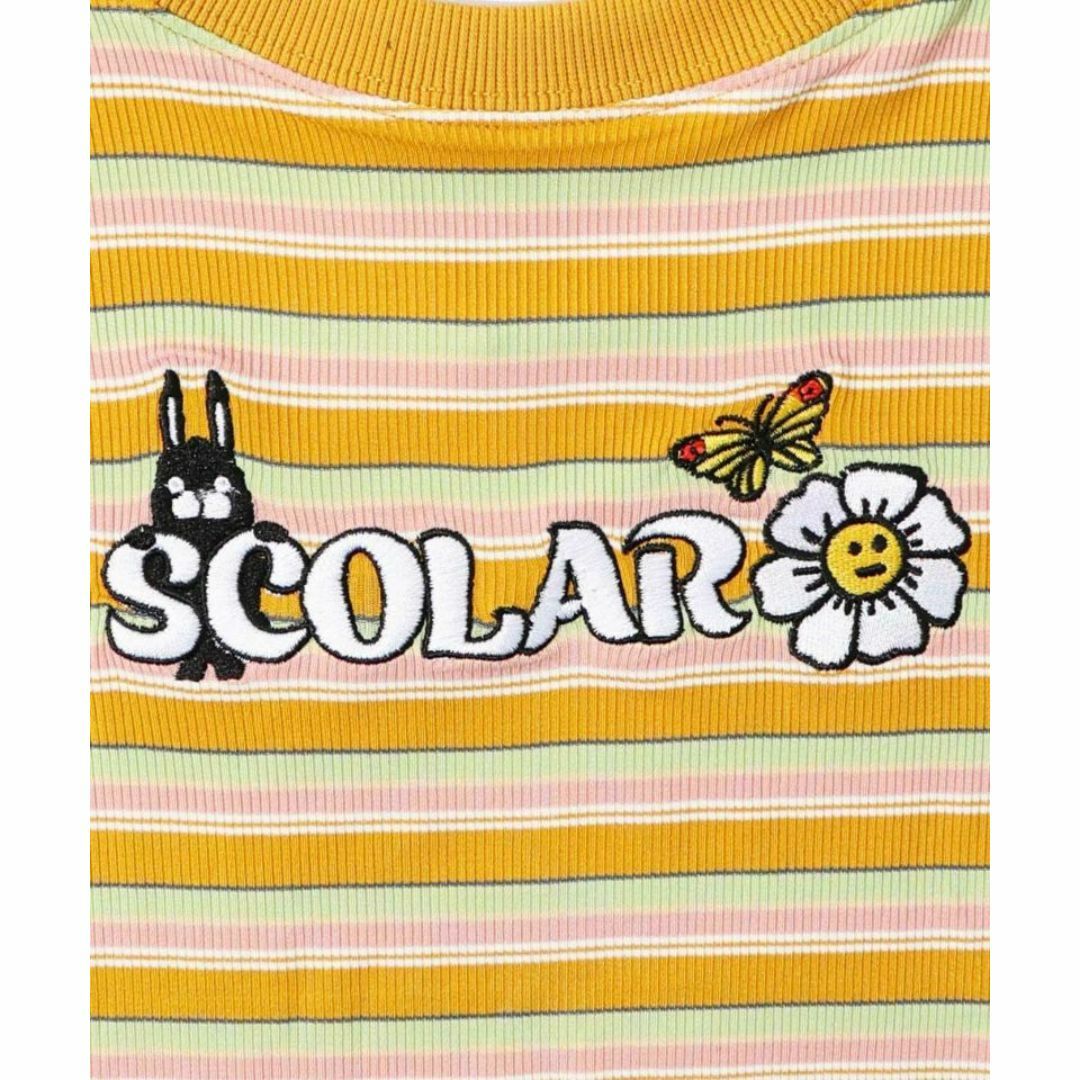 ScoLar(スカラー)のスカラー 142609 レトロマルチボーダー スカラーロゴテレコTシャツ レディースのトップス(Tシャツ(半袖/袖なし))の商品写真