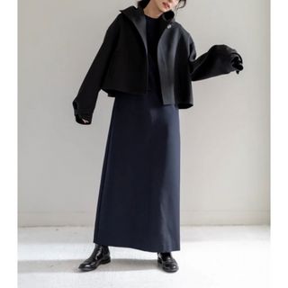 deres switch neck feather short coat コート(その他)