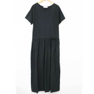 Demi-Luxe BEAMS - 【夏物 新入荷】☆JDemi-Luxe BEAMS/デミルクスビームス☆ギャザー切替ワンピース/ポケット/半袖/無地/ロング丈 ブラック/黒 レディース【中古】夏 onepi 914042