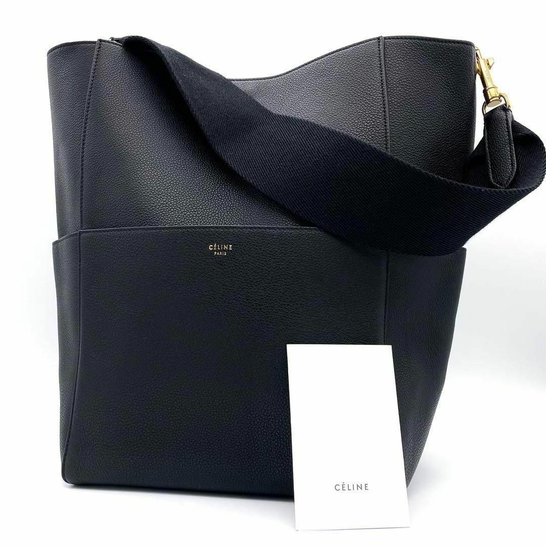 celine(セリーヌ)の【極美品】CELINE セリーヌ　サングル　バケット　ショルダーバッグ  黒 レディースのバッグ(ショルダーバッグ)の商品写真