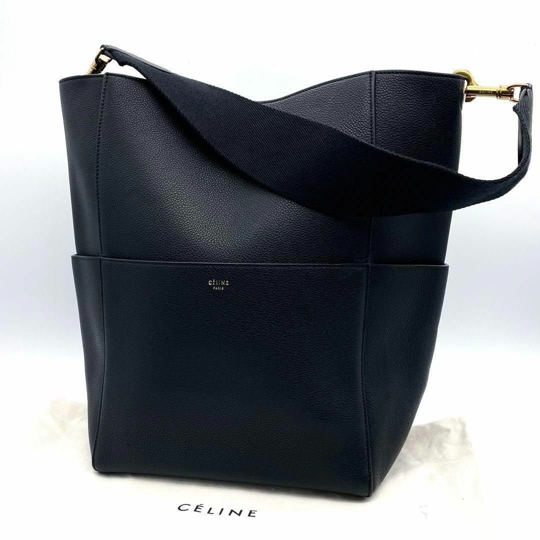 celine(セリーヌ)の【極美品】CELINE セリーヌ　サングル　バケット　ショルダーバッグ  黒 レディースのバッグ(ショルダーバッグ)の商品写真