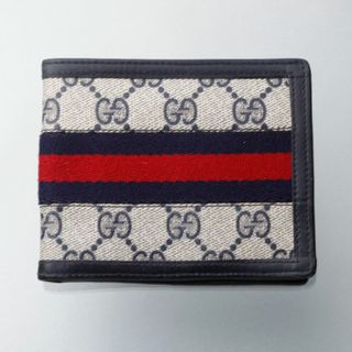 グッチ(Gucci)のK3632 外側良品 グッチ ヴィンテージ GG シェリー 二つ折 カード 札入(折り財布)