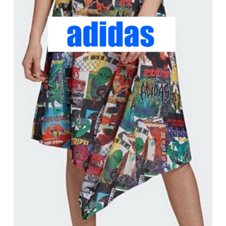 アディダス(adidas)のadidas  アディダス　アシンメトリースカート(ひざ丈スカート)