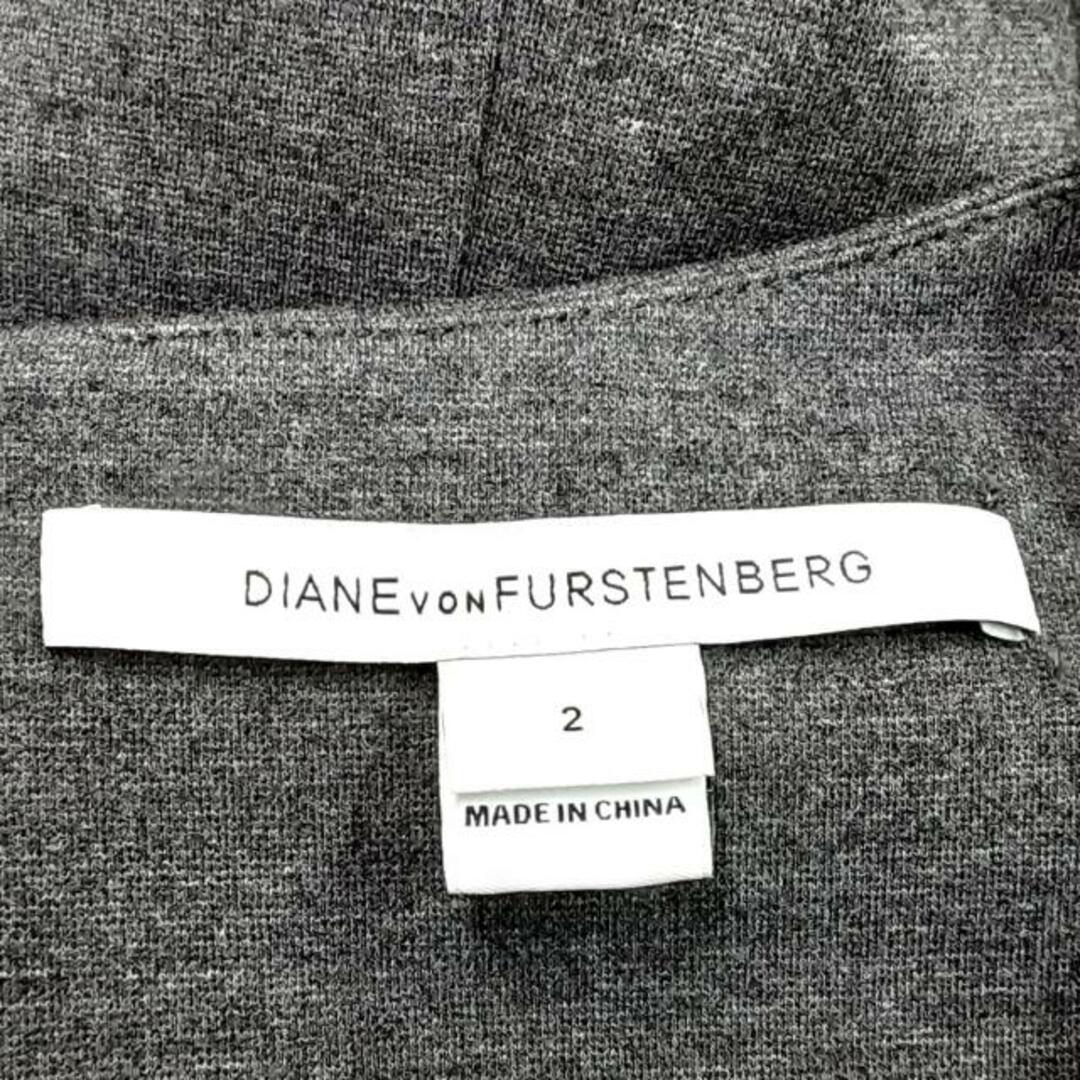 DIANE von FURSTENBERG(ダイアンフォンファステンバーグ)のDIANE VON FURSTENBERG(DVF)(ダイアン・フォン・ファステンバーグ) ワンピース サイズ2 S レディース美品  - グレー Vネック/ノースリーブ/ひざ丈 レディースのワンピース(その他)の商品写真