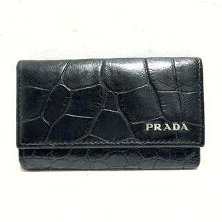 プラダ(PRADA)のPRADA(プラダ) キーケース - 黒 6連フック/型押し加工 レザー(キーケース)