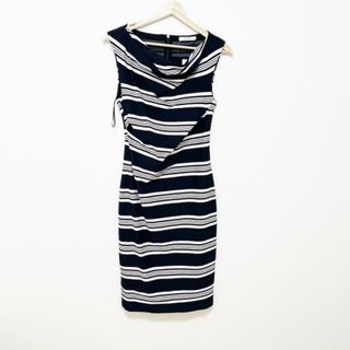 マックスマーラ(Max Mara)のMax Mara(マックスマーラ) ワンピース サイズ38 S レディース - 黒×白 ノースリーブ/ロング/ボーダー(その他)