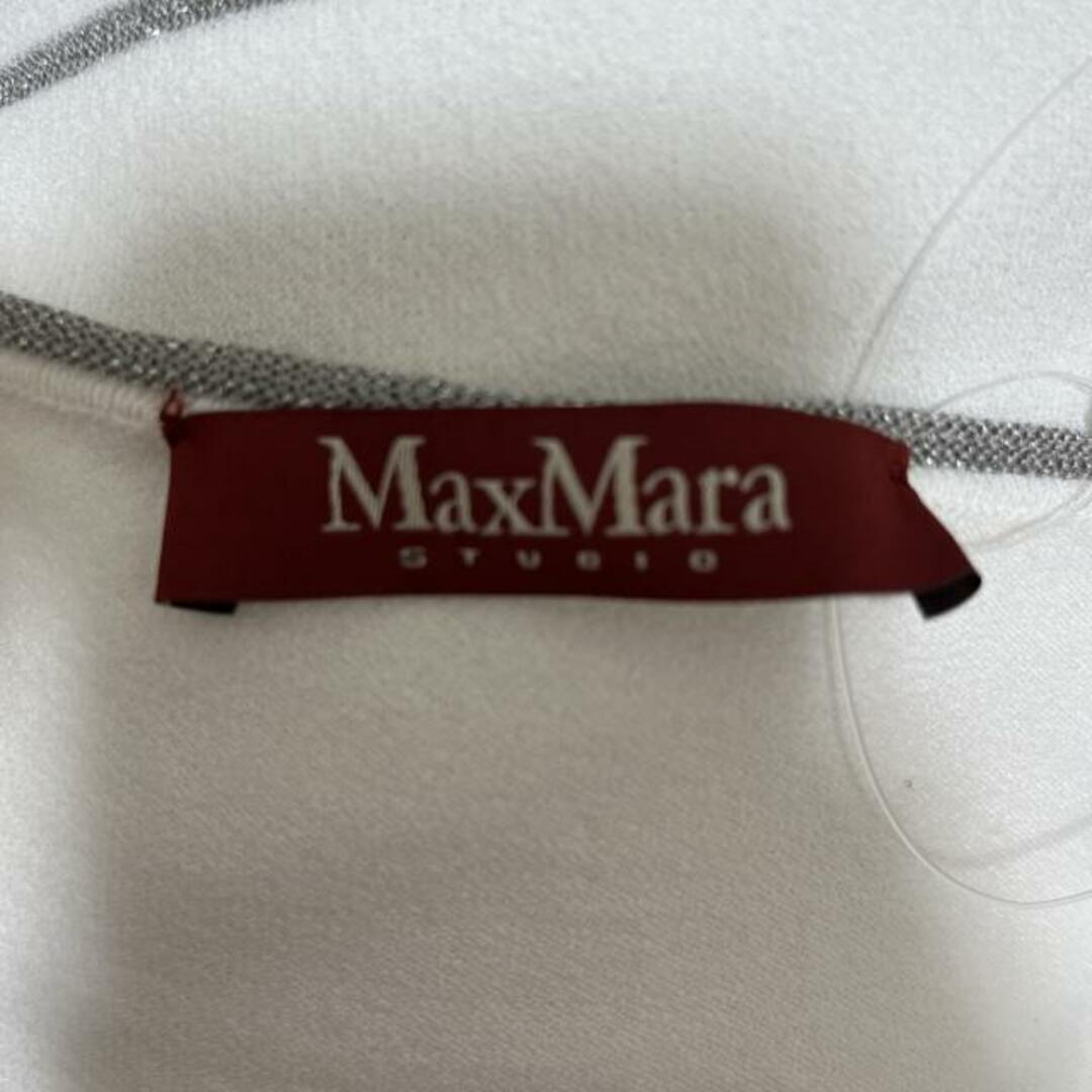 Max Mara STUDIO(マックスマーラスタジオ) 七分袖セーター サイズS レディース - 白×シルバー ラメ レディースのトップス(ニット/セーター)の商品写真