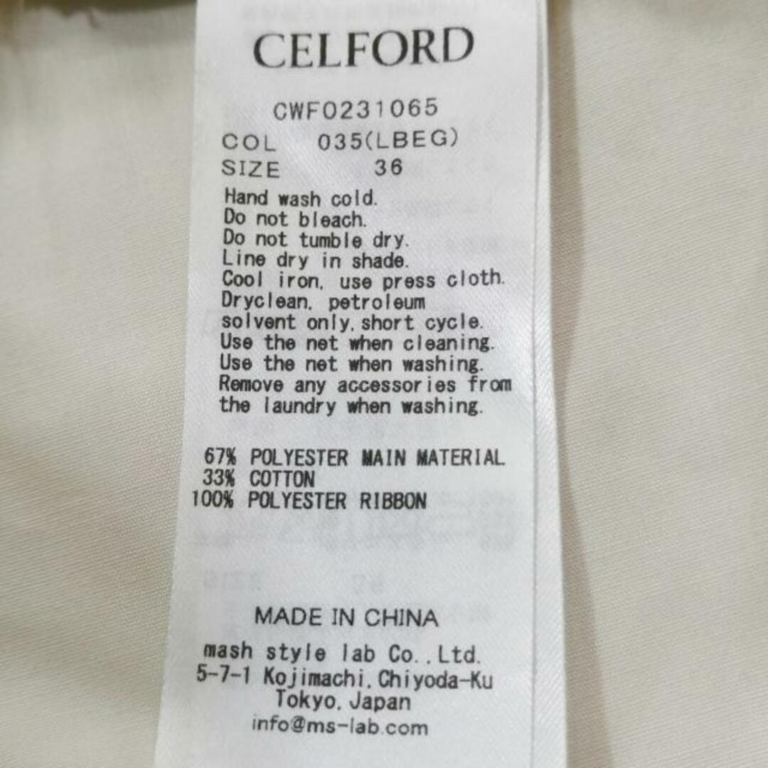 CELFORD(セルフォード)のCELFORD(セルフォード) ワンピース サイズ36 S レディース - ベージュ 長袖/ロング/シャツワンピ レディースのワンピース(その他)の商品写真