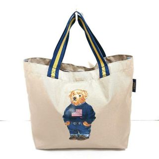 ポロラルフローレン(POLO RALPH LAUREN)のPOLObyRalphLauren(ポロラルフローレン) トートバッグ - ベージュ×ダークネイビー×マルチ クマ ナイロン(トートバッグ)