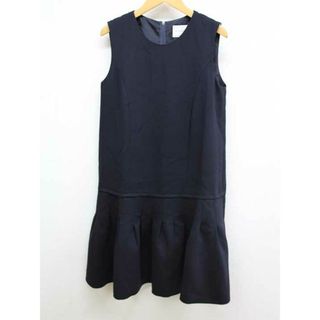 【春夏物 新入荷】‡FOXEY BOUTIQUE/フォクシーブティック‡ドロップウエストピンタックドレス/ワンピース/36745/ノースリーブ ネイビー/紺 レディース  38 【中古】春夏 onepi 814042(その他)