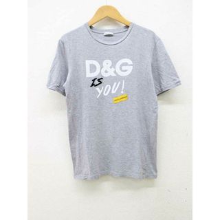 【夏物 新入荷】■DOLCE&GABBANA/ドルチェアンドガッバーナ■ロゴプリントTシャツ/半袖 グレー/灰色 レディース【中古】夏 024042(Tシャツ(半袖/袖なし))