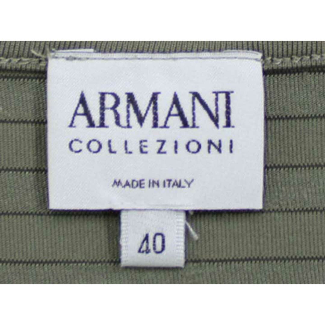 ARMANI COLLEZIONI(アルマーニ コレツィオーニ)の【夏物 新入荷】■ARMANI COLLEZIONI/アルマーニコレッツォーニ■ボーダーカットソー/半袖 カーキ レディース 40【中古】夏 914042 レディースのトップス(Tシャツ(半袖/袖なし))の商品写真