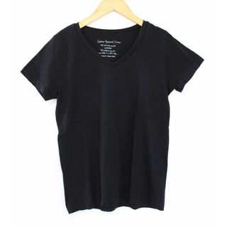 URBAN RESEARCH DOORS - 【夏物 新入荷】●URBAN RESEARCH DOORS/アーバンリサーチドアーズ●スーピマコットンVネックTシャツ/カットソー/半袖 ブラック/黒 レディース one【中古】夏 324042