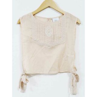 【夏物 新入荷】新品未使用品☆LEBECCA boutique/レベッカブティック☆あなたと進めるコットンブラウス/ノースリーブ/ブラウス/シャツ ライトオレンジ レディース F 夏 324042(シャツ/ブラウス(半袖/袖なし))