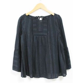 【夏物 新入荷】☆ADIEU TRISTESSE/アデュートリステス☆レースプルオーバーブラウス/シャツ/ブラウス/長袖/ラウンドネック/カジュアル ブラック/黒 レディース【中古】夏 324042