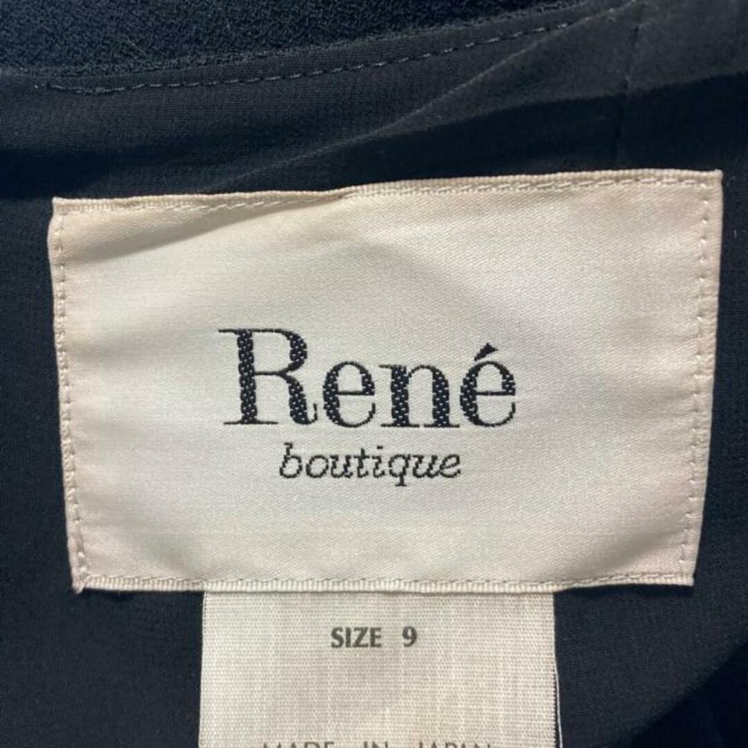 René(ルネ)のRene(ルネ) ワンピース サイズ9 M レディース - 黒 七分袖/ロング/ベロア/リボン レディースのワンピース(その他)の商品写真