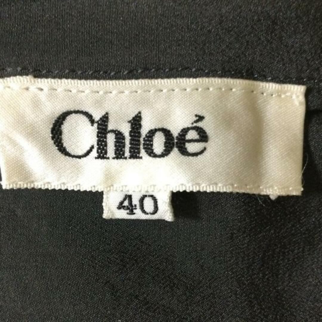 Chloe(クロエ)のChloe(クロエ) 長袖シャツブラウス サイズ40 M レディース - ダークグレー×ダークグリーン シルク レディースのトップス(シャツ/ブラウス(長袖/七分))の商品写真