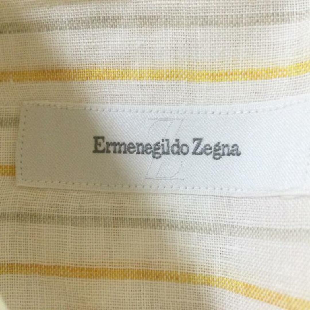 Ermenegildo Zegna(エルメネジルドゼニア)のErmenegildo Zegna(エルメネジルド ゼニア) 長袖シャツ サイズ41 メンズ - 白×オレンジ×グレー ストライプ メンズのトップス(シャツ)の商品写真