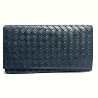 ボッテガヴェネタ(Bottega Veneta)のBOTTEGA VENETA(ボッテガヴェネタ) 長財布美品  イントレチャート ダークネイビー×ネイビー レザー(財布)