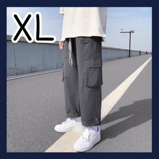 【流行中】 カーゴパンツ　ワークパンツ　XL ワイドパンツ　ストリート　韓国(ワークパンツ/カーゴパンツ)