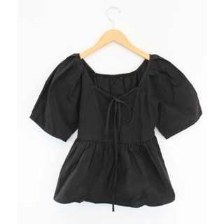 Ray BEAMS - 【夏物 新入荷】●Ray BEAMS/レイビームス●ウエストギャザーブラウス/プルオーバー/半袖 ブラック/黒 レディース 【中古】夏 324042