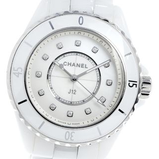 シャネル(CHANEL)のシャネル CHANEL H5704 J12 白セラミック 12Pダイヤ クォーツ レディース 美品 箱・保証書付き_810887(腕時計)