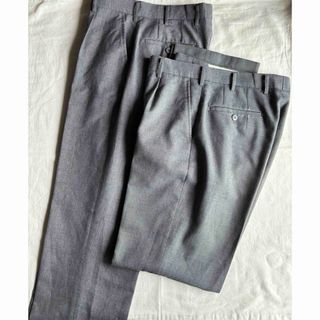 学生服　男子　グレー　スラックス　ズボン　夏用　冬用　タック入り　2着セット(スラックス)