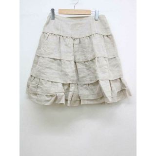 【春夏物 新入荷】新品未使用品‡FOXEY BOUTIQUE/フォクシーブティック‡LinenWhipスカート/タグ付き/34125/ミディアム丈 サンドベージュ レディース  40 春夏 814042(その他)