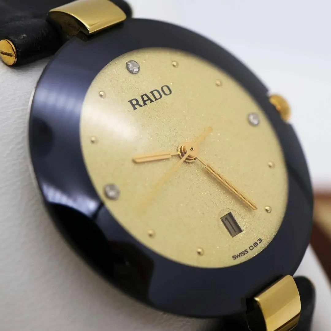 RADO(ラドー)の◆美品 希少  RADO 腕時計 デイト 純正レザーベルト 新品電池 z レディースのファッション小物(腕時計)の商品写真