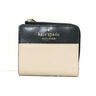 ケイトスペードニューヨーク(kate spade new york)のKate spade(ケイトスペード) 2つ折り財布 - WLR00121 アイボリー×黒 L字ファスナー レザー(財布)